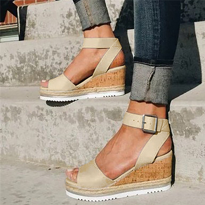 Retro Womens Fashion Open Toe Ankle Platform Wedges Shoes Ladies Roman Sandals Buty Damskie Wedges Shoes Mujer 2022 erf45 - Image 143