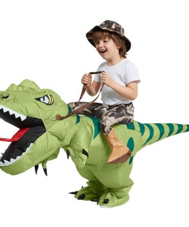 New Hot Sale Funny Child Adult Inflatable Riding Green Dinosaur Cosplay Costume Kids Fancy Dress Halloween Holiday Theme Party