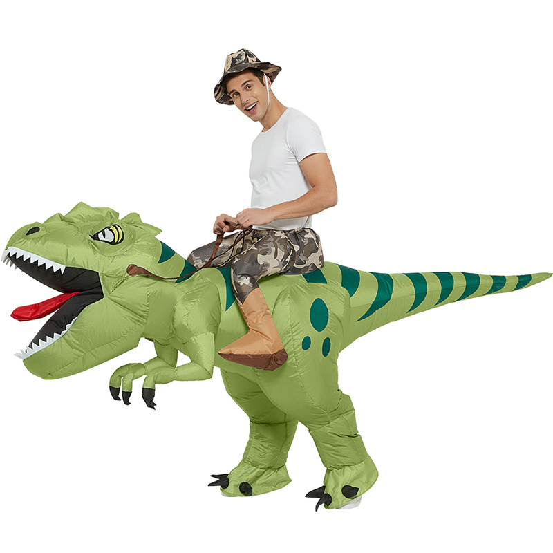 New Hot Sale Funny Child Adult Inflatable Riding Green Dinosaur Cosplay Costume Kids Fancy Dress Halloween Holiday Theme Party - Image 15