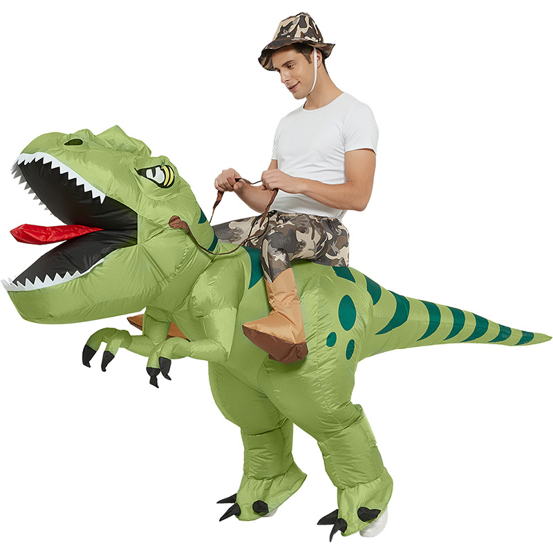 New Hot Sale Funny Child Adult Inflatable Riding Green Dinosaur Cosplay Costume Kids Fancy Dress Halloween Holiday Theme Party - Image 19