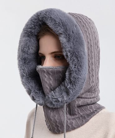 Winter Fleece Hood, Outdoor Riding 2 In 1 Neck Warmer & Hood, Cold-proof Ski Hood, Warm Scarf