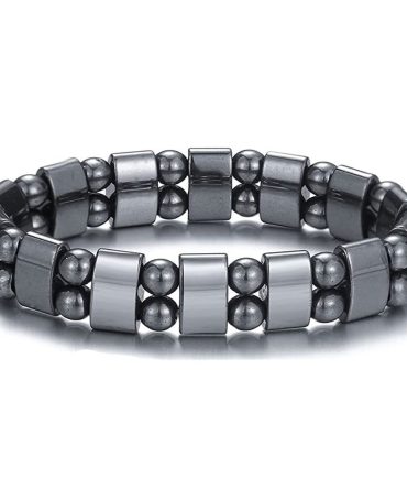 Magnetic Hematite Bracelet, Adjustable Design Magnetic Bracelet Reduce Puffiness Help Calm Down Blood Circulation Better Sleep, Fit For Most People