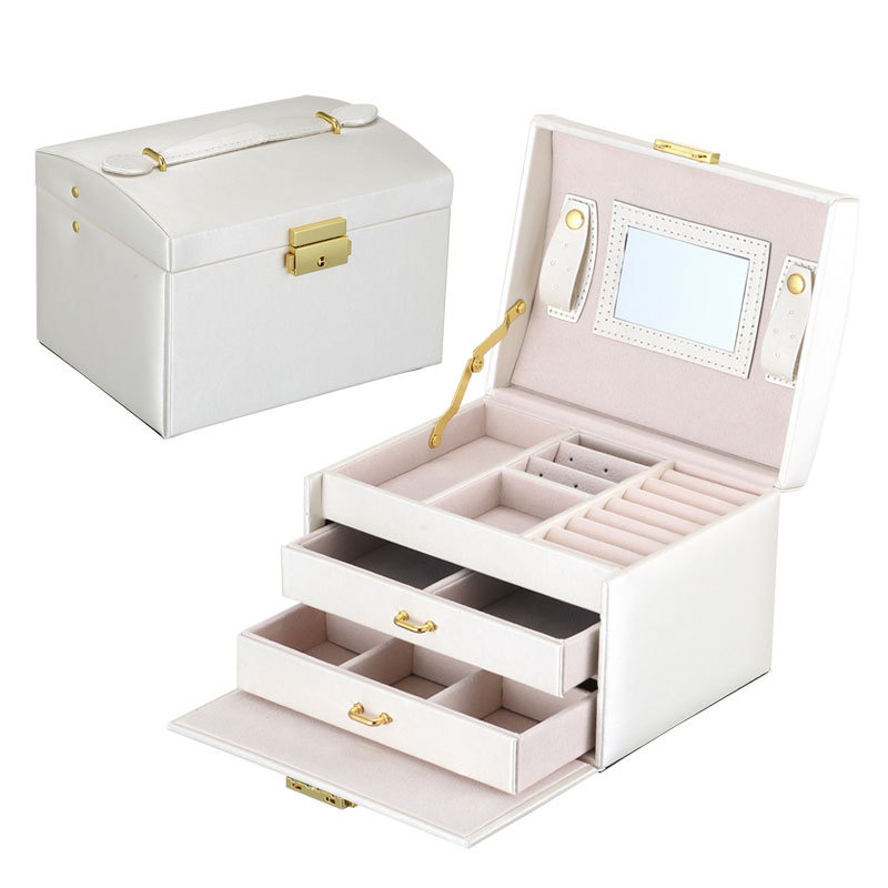 Casegrace Large Jewelry Box Organizer Girls PU Leather Drawer Jewellery Boxes Earrings Ring Necklace Jewelry Storage Case Casket - Image 13
