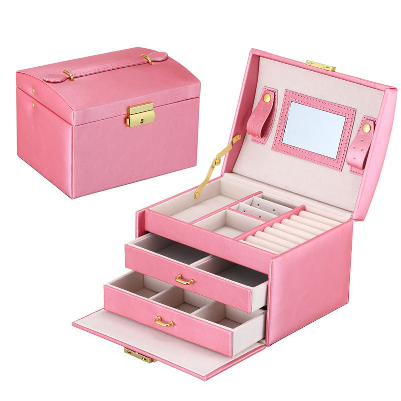 Casegrace Large Jewelry Box Organizer Girls PU Leather Drawer Jewellery Boxes Earrings Ring Necklace Jewelry Storage Case Casket - Image 15