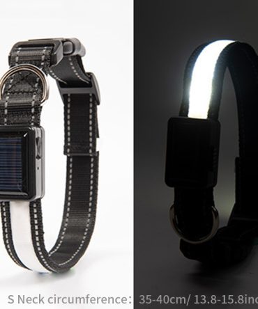 Solar And USB Rechargeable Light Up Pet Collar Waterproof LED Dog & Cat Collars For Night Walking