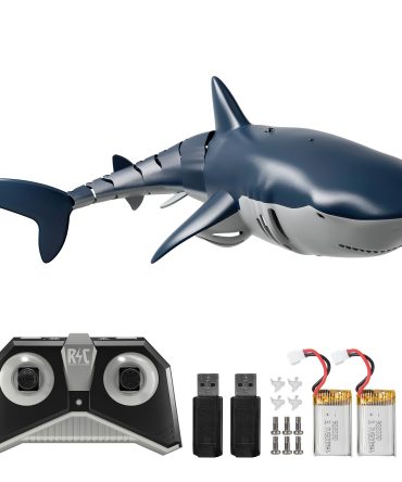Remote Control Shark [2022 New Version] 1:18 High Simulation Scale Fish With Light & Spray Water For Lake Bathroom Pool Toys For Kids Ages 4 5 7 8 Boys Halloween Christmas Birthday Gift RC Boat