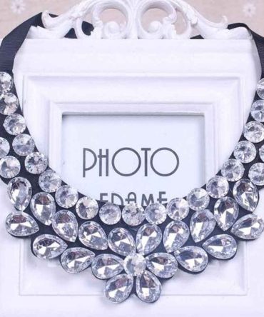 [White Flower] Women Acrylic False Collar Removable Fake Collars Choker Necklace