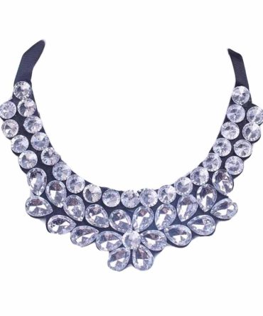 [White Flower] Women Acrylic False Collar Removable Fake Collars Choker Necklace