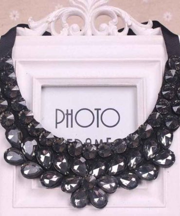 [Black Flower] Women Acrylic False Collar Removable Fake Collars Choker Necklace