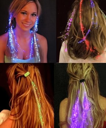 3 Pcs LED Light Up Hair Clip Colored Reflective Flash Hairpin Party Illuminated Flash Braid Christmas Hair Barrettes For Women And Girls