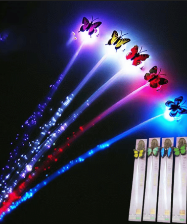 3 Pcs LED Light Up Hair Clip Colored Reflective Flash Hairpin Party Illuminated Flash Braid Christmas Hair Barrettes For Women And Girls