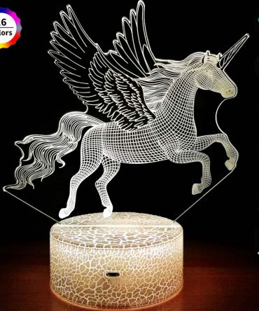 16 Colors Children 3D Illusion Bedside Lamp Remote Control Night Light For Kids 2 3 4 5 6 7 8-12 Year Old; Birthday Gifts For Boys; Home Decorations
