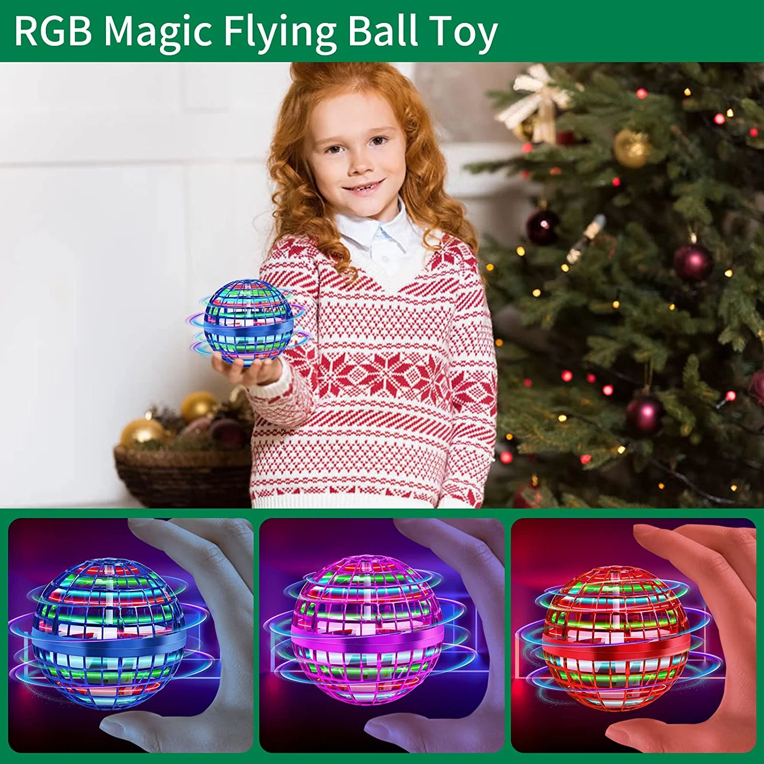 Flying Ball Toys; Hover Orb; 2022 Magic Controller Mini Drone; Boomerang Spinner 360 Rotating Spinning UFO Safe for Kids Adults - Image 4