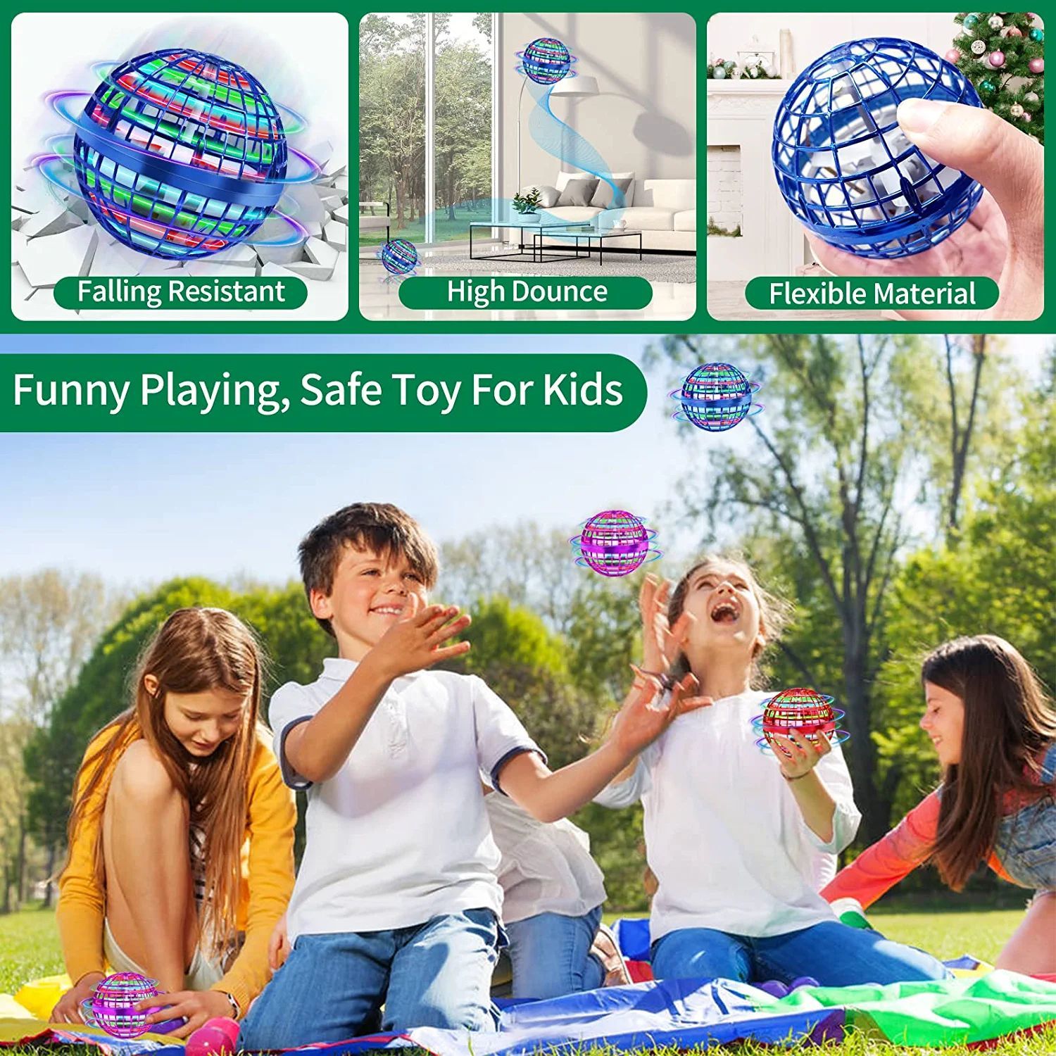 Flying Ball Toys; Hover Orb; 2022 Magic Controller Mini Drone; Boomerang Spinner 360 Rotating Spinning UFO Safe for Kids Adults - Image 3