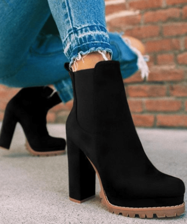 New women's round head leopard print autumn and winter thick heel low boots sleeve Martin boots women