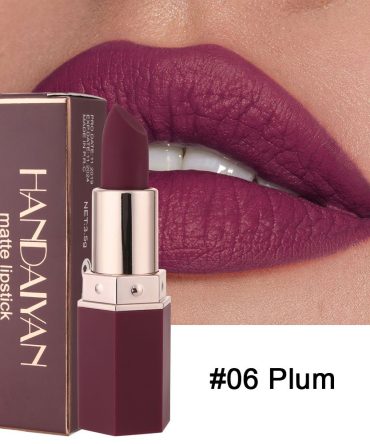 Handaiyan 6 Colors Matte Waterproof Velvet Nude Lipstick Sexy Red Brown Pigments Makeup Long Lasting Profissional