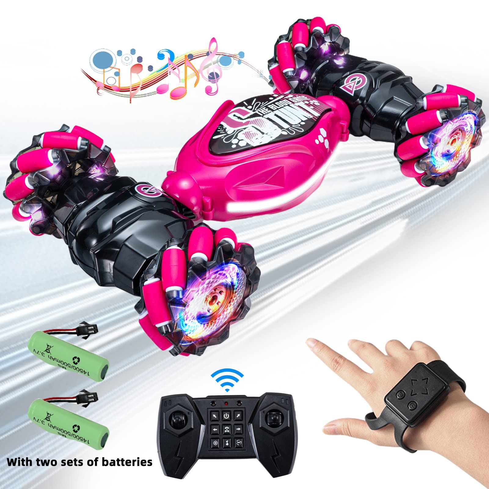 Gesture RC Car; 4WD 2.4G Remote Control Car Foe Boys And Adults; Hand Controlled RC Car; All Terrains Monster Trucks For Boys Gusture RC Stunt Car 360° Flips Gift For Age 4-12 With Light Music - Image 5