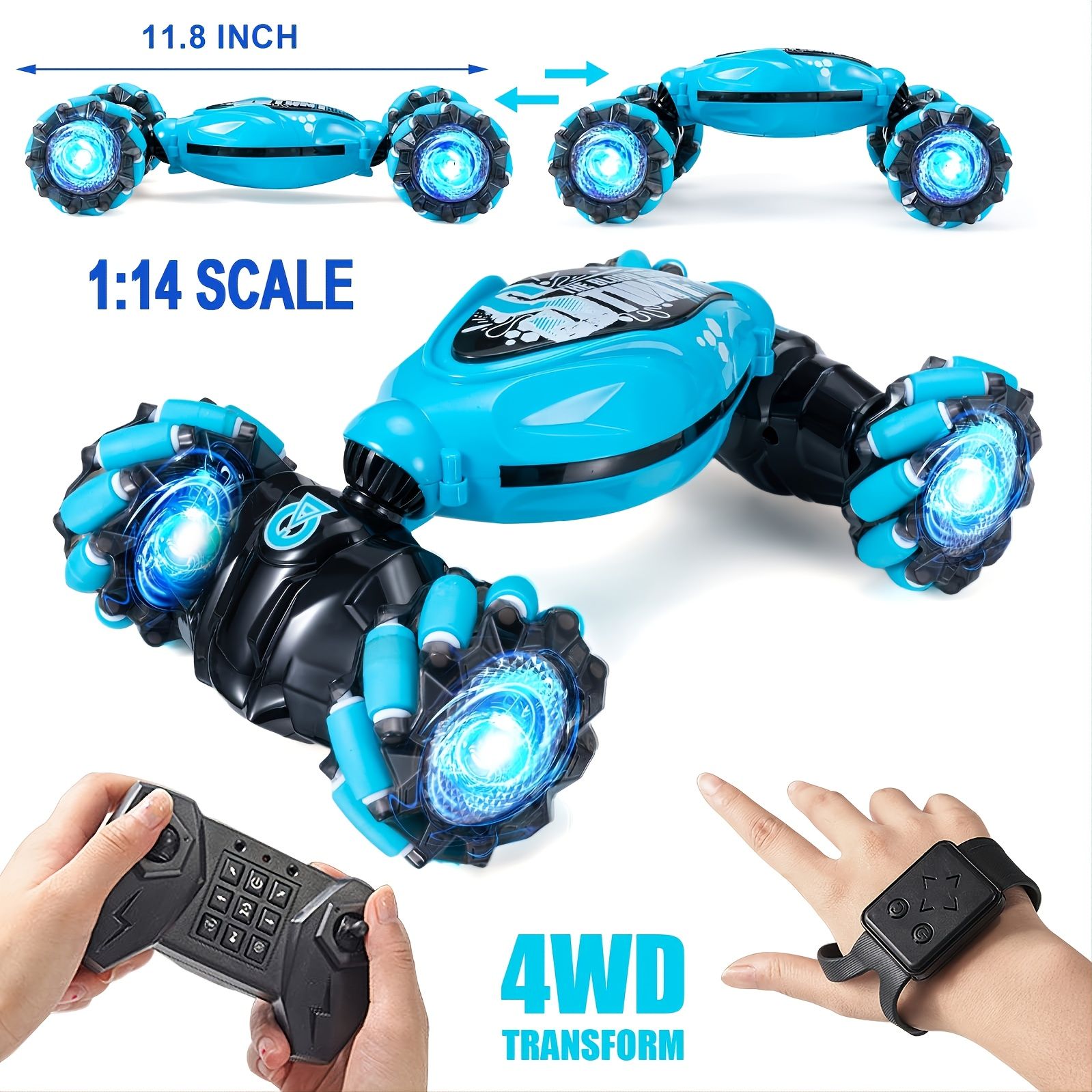 Gesture RC Car; 4WD 2.4G Remote Control Car Foe Boys And Adults; Hand Controlled RC Car; All Terrains Monster Trucks For Boys Gusture RC Stunt Car 360° Flips Gift For Age 4-12 With Light Music - Image 11