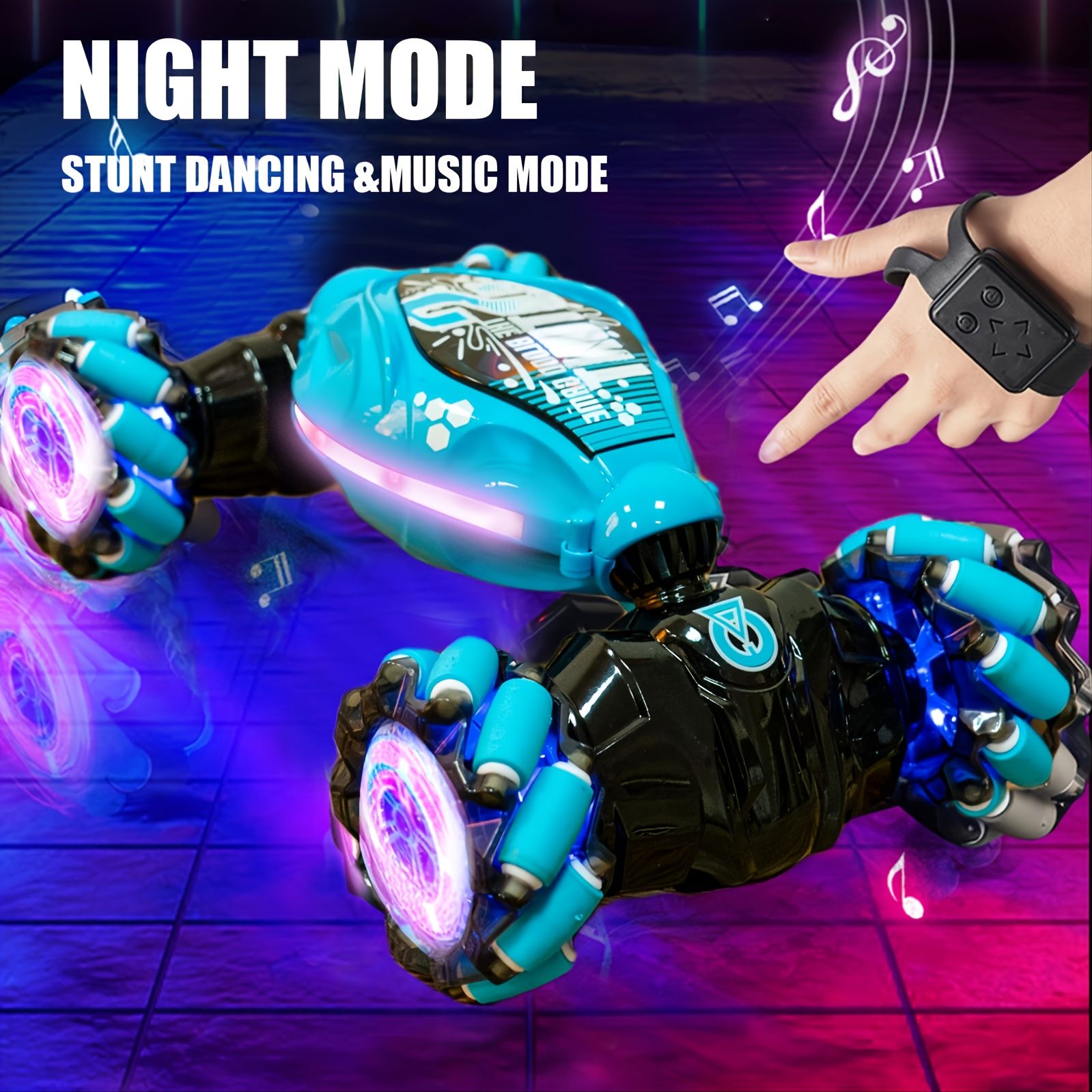 Gesture RC Car; 4WD 2.4G Remote Control Car Foe Boys And Adults; Hand Controlled RC Car; All Terrains Monster Trucks For Boys Gusture RC Stunt Car 360° Flips Gift For Age 4-12 With Light Music - Image 8