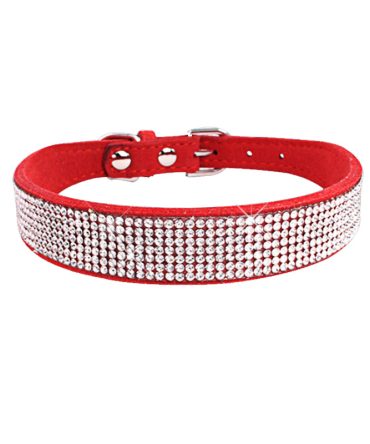 Dog Collar Crystal Glitter Rhinestone Pet Collars Zinc Alloy Buckle Collar For Small Medium Dogs Cats Chihuahua Pug Dog Collar