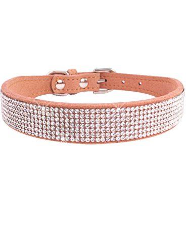 Dog Collar Crystal Glitter Rhinestone Pet Collars Zinc Alloy Buckle Collar For Small Medium Dogs Cats Chihuahua Pug Dog Collar