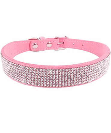 Dog Collar Crystal Glitter Rhinestone Pet Collars Zinc Alloy Buckle Collar For Small Medium Dogs Cats Chihuahua Pug Dog Collar