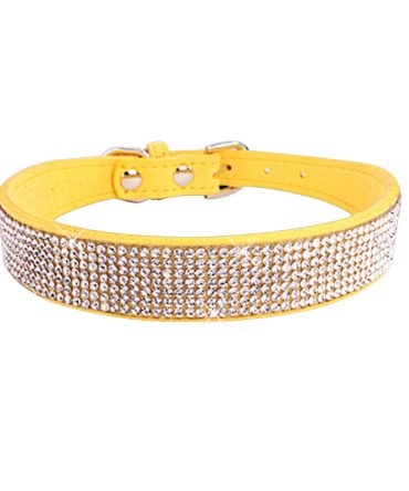 Dog Collar Crystal Glitter Rhinestone Pet Collars Zinc Alloy Buckle Collar For Small Medium Dogs Cats Chihuahua Pug Dog Collar