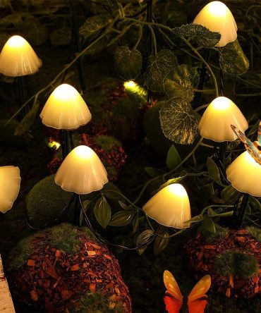 LED Solar Lights Outdoor Garden Waterproof Mushroom String Lawn Lamps Cute Fairy Light Landscape Lamp Path Yard Lawn Patio Decor