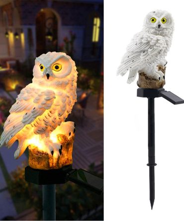 Solar Owl Garden Light Owl Solar Lamp Parrot Lawn Light Solar Lights Outdoor Solar Light Animal Pixie Lawn Lamp Waterproof Decor