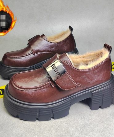 New winter warm women's shoes fashion trend comfortable 100 women casual single shoes loafers