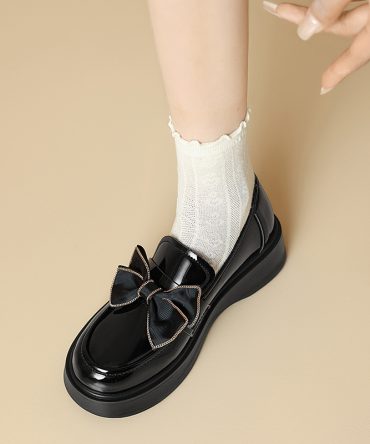 Autumn new women's small leather shoes increase black soft sole comfortable loafers fashion casual women's shoes 35-40