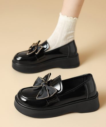 Autumn new women's small leather shoes increase black soft sole comfortable loafers fashion casual women's shoes 35-40
