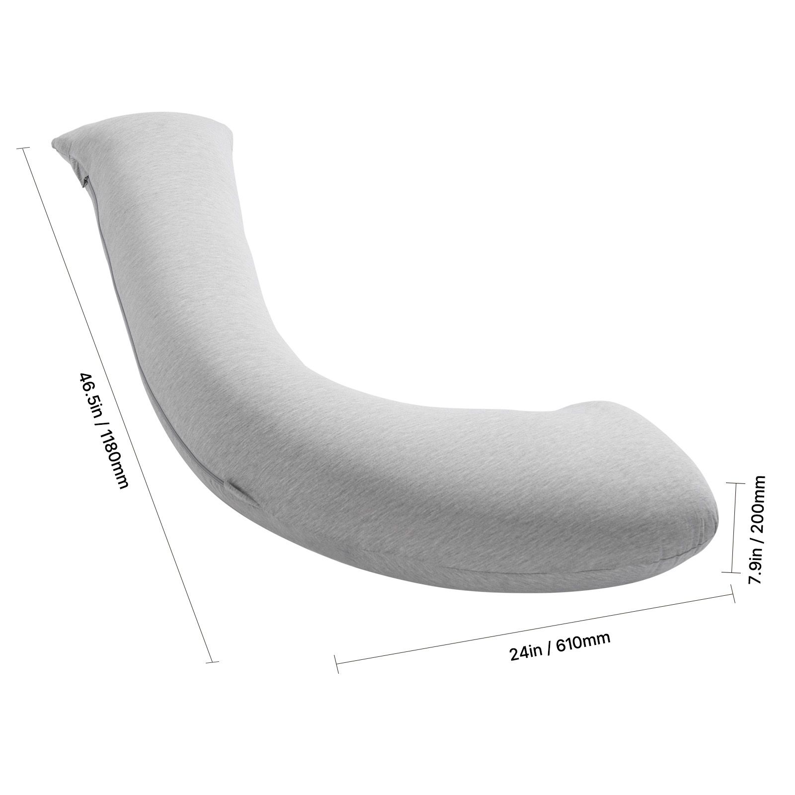 Pregnancy Pillows for Side Sleeping, L-Shaped Maternity Pillow for Pregnant Women, Soft & Breathable Pregnancy Body Pillow with Washable Jersey Cover for Head Neck Belly Leg Support, Light Gray - Image 7