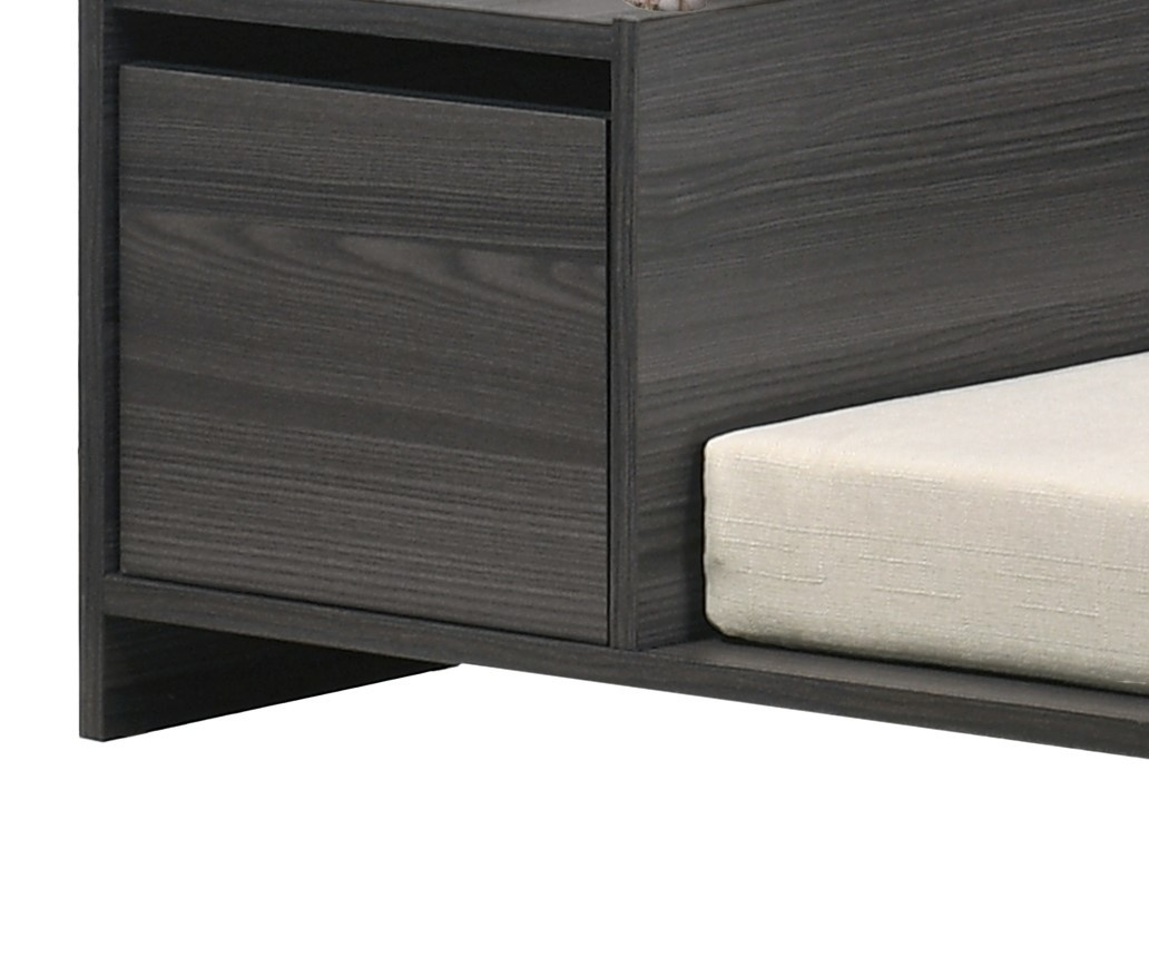 Esme Ash Gray 47" Wide Modern Comfy Pet Bed with Cushion and Side Storage Compartment - Image 4