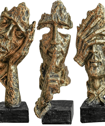 3 Pcs Thinker Statue, Silence is Gold Abstract Art Figurine, Modern Home Resin Decorative Objects Decor for Home Office Bookshelf Desktop,No Hear No See No Speak Knick Knacks