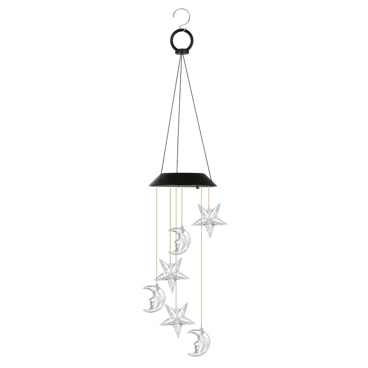 Solar Moon and Star Wind Chime 7 Color Changing Wind Chime for Outside IPX4 Waterproof Outdoor Garden Yard Decor - Image 12
