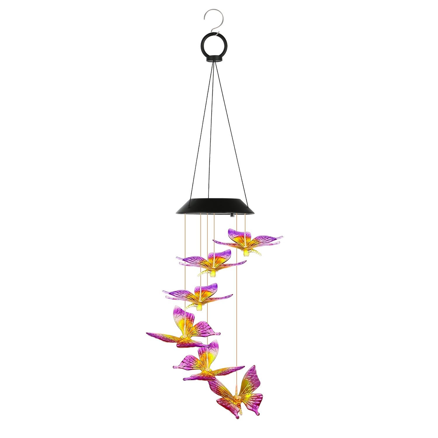 Solar Butterfly Wind Chime 7 Color Changing Wind Chime for Outside IPX4 Waterproof Outdoor Garden Yard Decor - Image 12