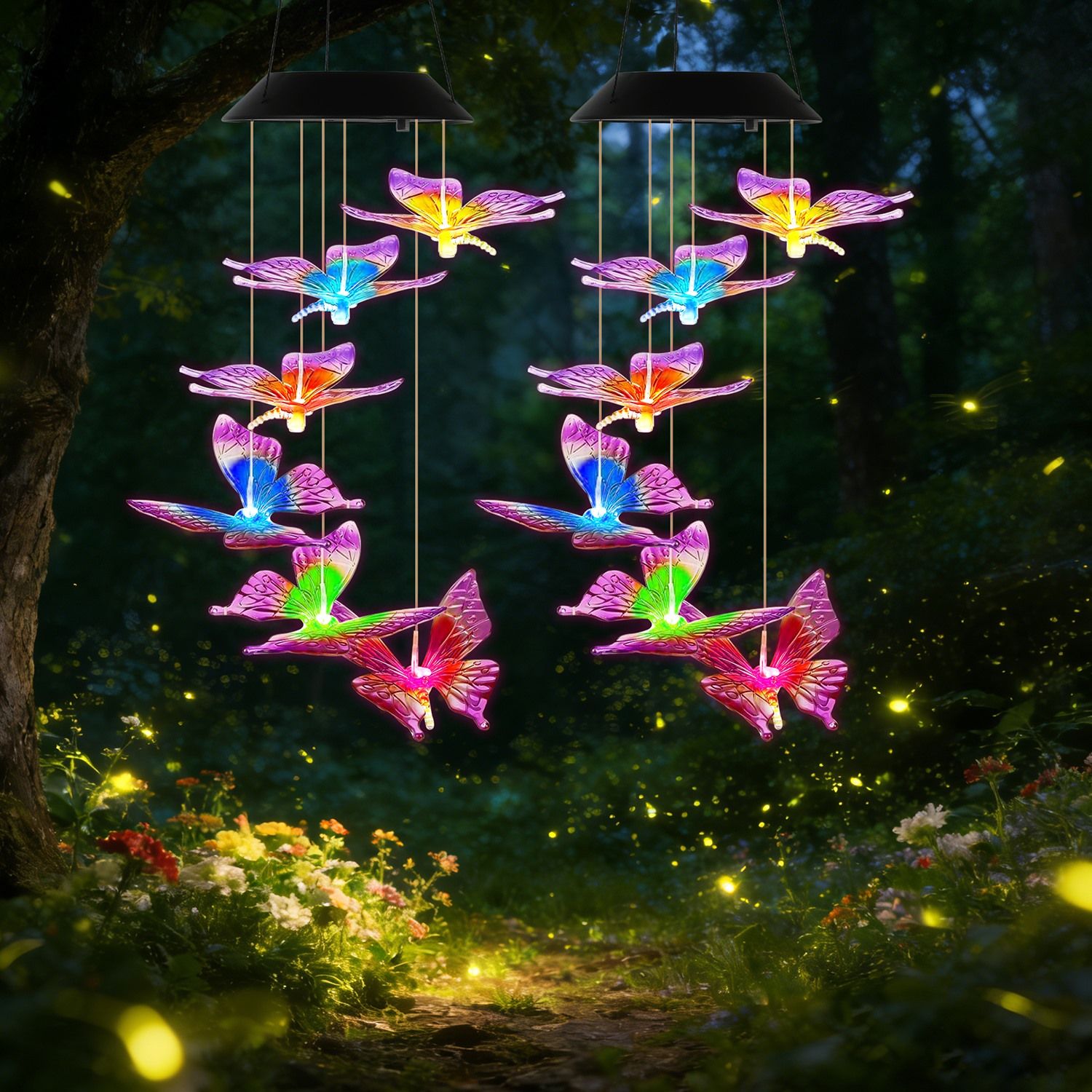 Solar Butterfly Wind Chime 7 Color Changing Wind Chime for Outside IPX4 Waterproof Outdoor Garden Yard Decor - Image 10