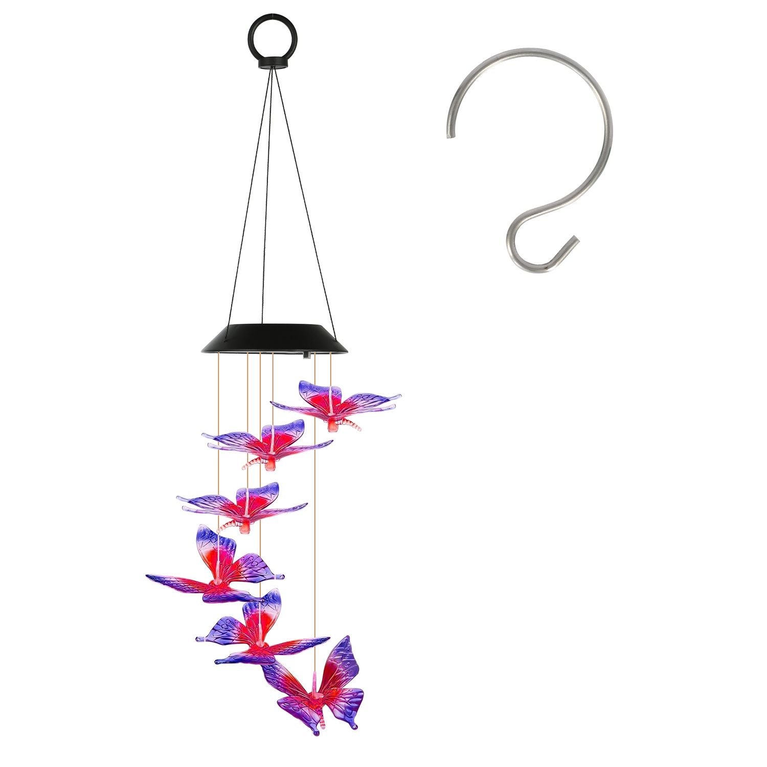 Solar Butterfly Wind Chime 7 Color Changing Wind Chime for Outside IPX4 Waterproof Outdoor Garden Yard Decor - Image 49