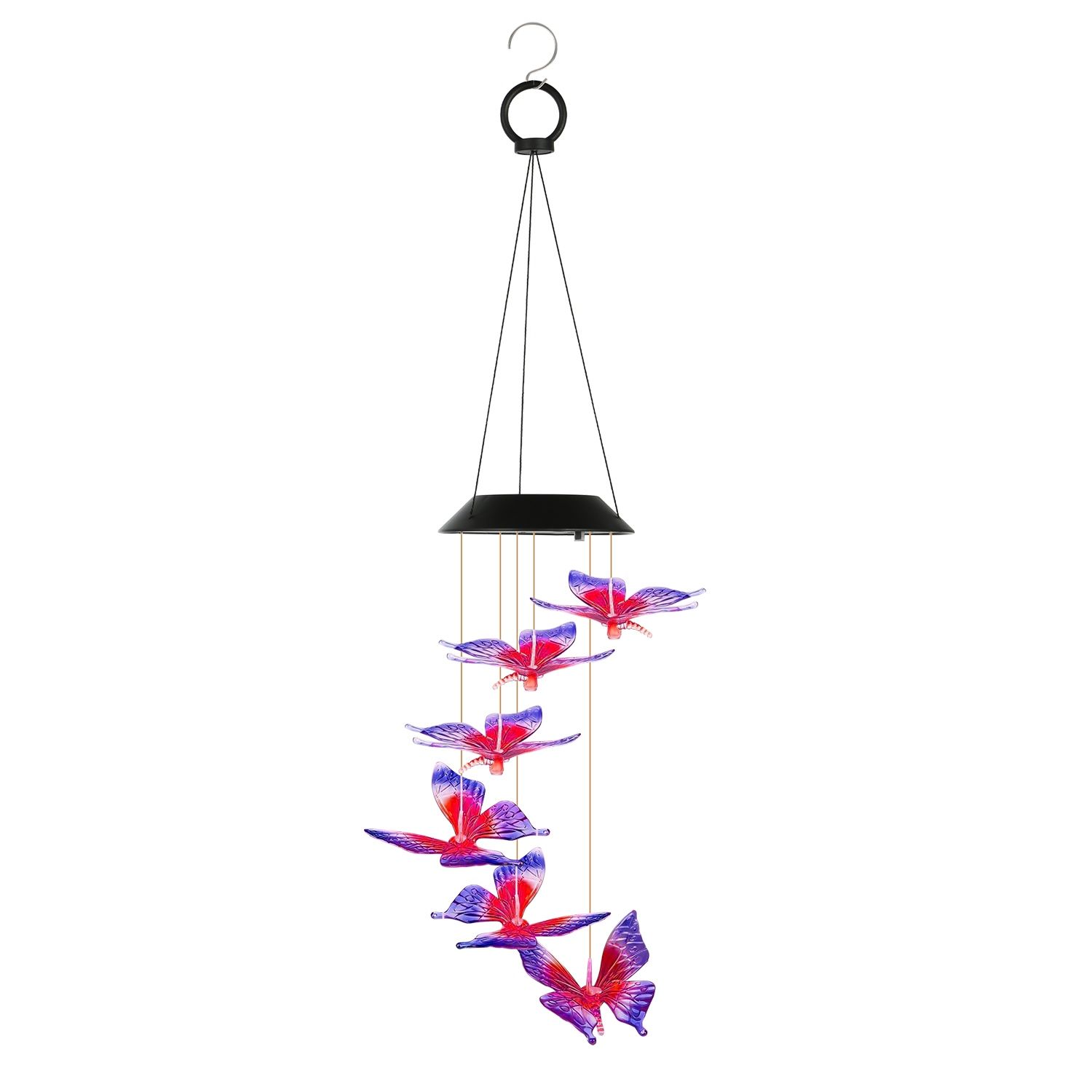 Solar Butterfly Wind Chime 7 Color Changing Wind Chime for Outside IPX4 Waterproof Outdoor Garden Yard Decor - Image 50