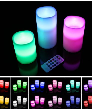12 Color Flameless Candles - Flickering LED Candles with Remote & Auto Timer, Safe No Smoke Real Wax Candles for Birthday Restaurant Decor