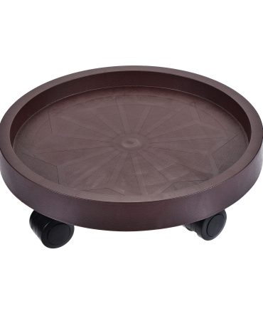 8 Pack Plant Caddy with Wheels, Heavy Duty 12.2 Inch Rolling Plant Stand for Moving Potted Flowers Indoor Outdoor, Brown