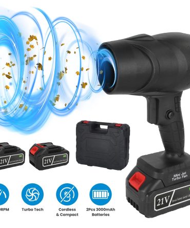 Portable Cordless Mini Blower (with Carrying Case), 130000RPM High Wind Speed & 1000W Motor, Wireless Design for Vehicle/Home/Outdoor Debris/Snow Clearing