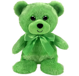 Rainbow Bear (green)--6" sitting