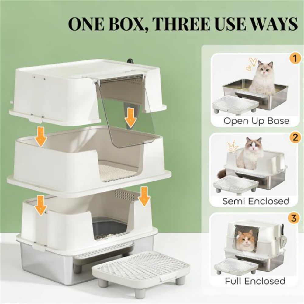 Cat litter box, stainless steel garbage bin, cat garbage bin - Image 4