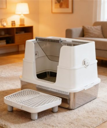 Cat litter box, stainless steel garbage bin, cat garbage bin