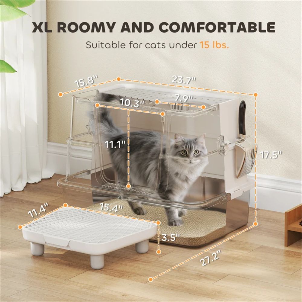 Cat litter box, stainless steel garbage bin, cat garbage bin - Image 6