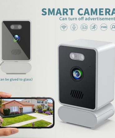 Multi angle window monitoring camera, 360 ° rotating base, home indoor security, wireless WiFi connection, real-time streaming