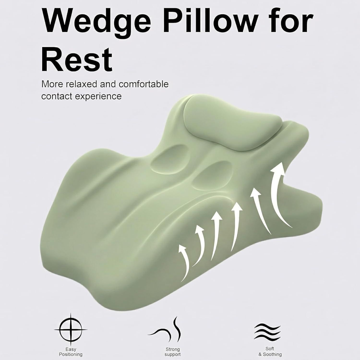 Wedge Pillow,Ergonomic Memory Foam, Contoured Support Pillows, 27° Angled Support for Waist and Neck, Multi-Position Support Pillow - Image 5