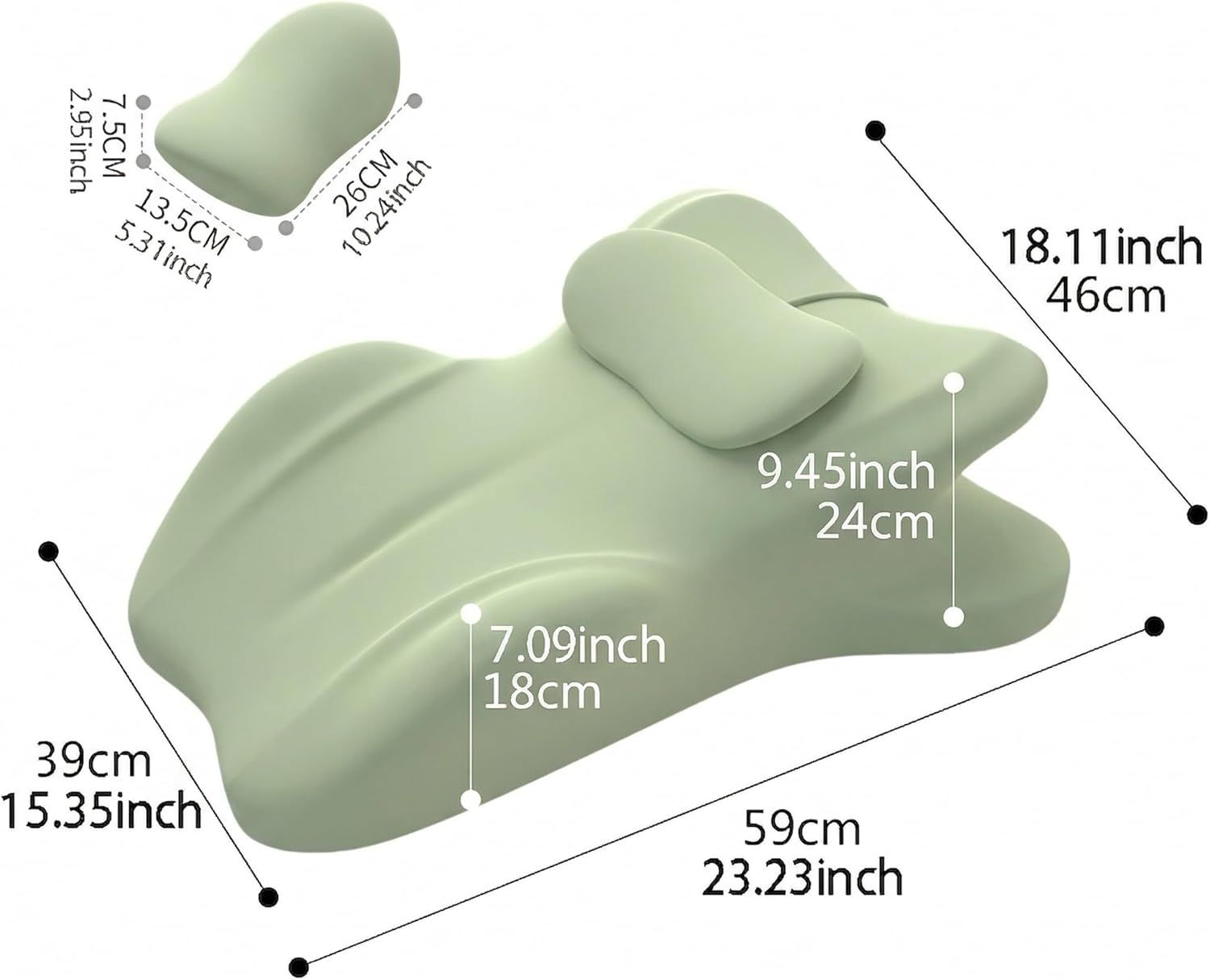 Wedge Pillow,Ergonomic Memory Foam, Contoured Support Pillows, 27° Angled Support for Waist and Neck, Multi-Position Support Pillow - Image 9